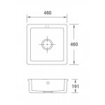 Shaws Square Zlew jednokomorowy 46x46 cm Biszkoptowy SCSQ460PN