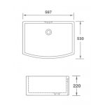 Shaws Waterling Umywalka wpuszczana pod blat 59,7x53 cm Biały SBWT600WH