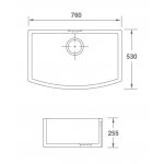 Shaws Waterside 700 Zlew jednokomorowy 76x53 cm Biszkoptowy SCWT760PN