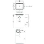   Simas Agile Umywalka wpuszczana w blat prostokątna 48x37x13,8 cm nero matt S59.65