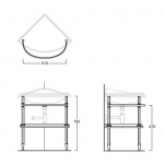 Simas Arcade Narożny stojak pod umywalkę i półkę złoto 1011OR/1011 OR