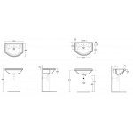 Simas Arcade Umywalka Półwpuszczana w Blat 67x49cm AR835/AR 835