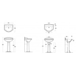 Simas Arcade Umywalka Stawiana na postumencie 59x46cm AR814/AR 814