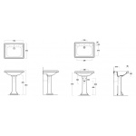 Simas Arcade Umywalka Stawiana na postumencie 73x54cm AR854/AR 854