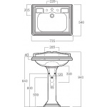 Simas Arcade Umywalka Stawiana na postumencie 73x54cm AR834/AR 834