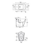 Simas BadenBaden Bidet ścienny z otworem na baterię 56x36x42 cm biały BB04