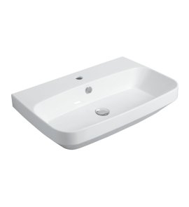 Simas BadenBaden Umywalka stawiana na blat/wisząca z otworem na baterię 80x45x16,5 cm biały BB12