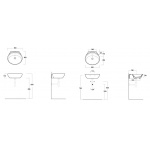 Simas Bohèmien Umywalka Ścienna/Stawiana na blat 45x50cm BO10/BO 10 WIELKA WYPRZEDAŻ!!