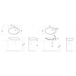 Simas Bohèmien Umywalka Stawiana na blat 76x46cm BO12/BO 12
