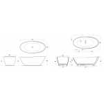 Simas Bohèmien Wanna Wolnostojąca 190x88cm BOV1/BO V1