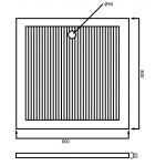 Simas Brodzik Prysznicowy Kwadratowy 80x80 cm biały S81/S 81
