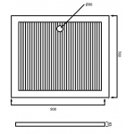 Simas Brodzik Prysznicowy Prostokątny 90x70 cm biały S82/S 82