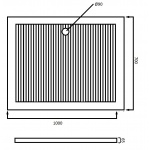 Simas Brodzik Prysznicowy Prostokątny 100x70 cm biały S84/S 84