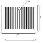 Simas Brodzik Prysznicowy Prostokątny 120x70 cm biały S85/S 85