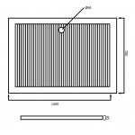 Simas Brodzik Prysznicowy Prostokątny 140x70 cm biały S86/S 86