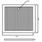 Simas Brodzik Prysznicowy Prostokątny 100x80 cm biały S87/S 87