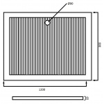 Simas Brodzik Prysznicowy Prostokątny 120x80 cm biały S88/S 88