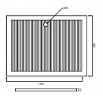 Simas Brodzik Prysznicowy Prostokątny 140x80 cm biały S89/S 89