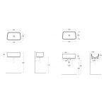 Simas Degradè Umywalka Stawiana na blat 57x32cm DE10/DE 10