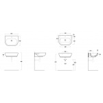 Simas E-Line Umywalka Ścienna/Stawiana na blat 65x48cm EL10/EL 10