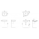 Simas Evolution Umywalka Ścienna 53x45cm EVO15/EVO 15