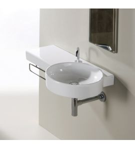 Simas Flow Umywalka Ścienna z blatem po lewej stronie 87x49cm FL05/FL 05