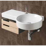 Simas Flow Umywalka Ścienna z blatem po lewej stronie 87x49cm FL05/FL 05