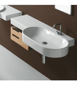 Simas Flow Umywalka Ścienna z blatem po lewej stronie 113x50cm FL22/FL 22