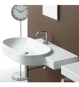 Simas Flow Umywalka Ścienna z blatem po prawej stronie 88x50cm FL23/FL 23