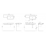 Simas Flow Umywalka Ścienna z blatem po lewej stronie 115x50cm FL03/FL 03