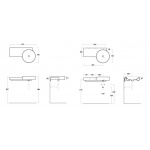 Simas Flow Umywalka Ścienna z blatem po lewej stronie 87x49cm FL05/FL 05