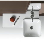 Simas Flow Umywalka Ścienna z blatem po lewej stronie 82x50cm FL20/FL 20