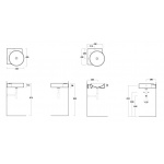 Simas Flow Umywalka Ścienna Narożna 49,5x49,5cm FL24/FL 24