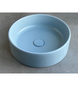 Simas Folio Umywalka stawiana na blat ø40 cm z korkiem klik klak pervinca matt FO01.62+PLCE.62