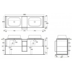 Simas Frame Szafka Podwójna Umywalkowa 181x57 cm FM2/FM 2