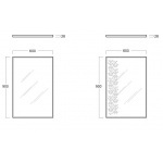 Simas Frozen Lustro z chromowanymi ramami 60x90cm FZS1/FZS 1