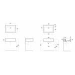 Simas Frozen Umywalka Półwpuszczana w Blat 70x50cm FZ15/FZ 15