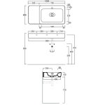   Simas Henges Umywalka stawiana na blat/wisząca z otworem na baterię prostokątna 100x50x13 cm navy matt HE12.63