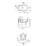 Simas Lante Bidet Wiszący biały LA19