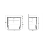 Simas Lante Szafka Umywalkowa 80x47 cm LAM90
