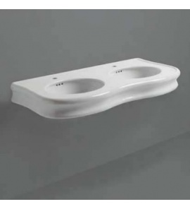 Simas Lante Umywalka Podwójna Ścienna/Stawiana na blat 120x54 cm biała LA12