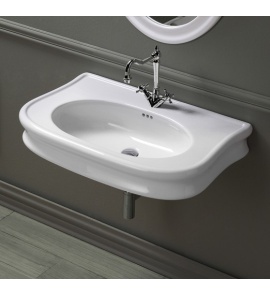 Simas Lante Umywalka Ścienna/Stawiana na blat 90x54 cm biała LA11