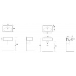 Simas LFT Spazio Umywalka Ścienna/Stawiana na blat 61x39cm LFT54/LFT 54