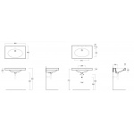 Simas LFT Spazio Umywalka Ścienna 80x49,5cm LFT44/LFT 44