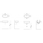 Simas LFT Spazio Umywalka Stawiana na blat 63x33cm LFT64/LFT 64