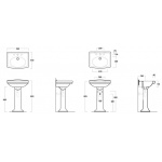 Simas Londra Umywalka Stawiana na postumencie/stojaku 58x45cm LO914/LO 914