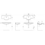 Simas Montecarlo Umywalka Ścienna 105x50cm TOP60/TOP 60