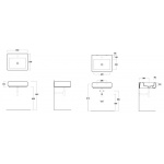 Simas Oh! Umywalka ścienna/stawiana na blat 60x50cm OH10/OH 10