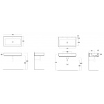 Simas Oh! Umywalka ścienna/stawiana na blat 90x50cm OH12/OH 12