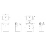 Simas Paola Umywalka półwpuszczana w blat 67x46cm S57/S 57